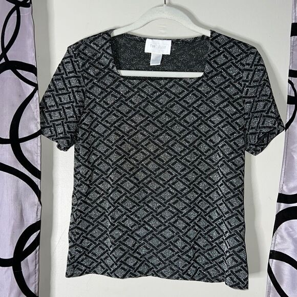 Vue Point by Jordan silver metallic, short sleeve shirt, size large - Picture 1 of 11